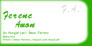 ferenc amon business card